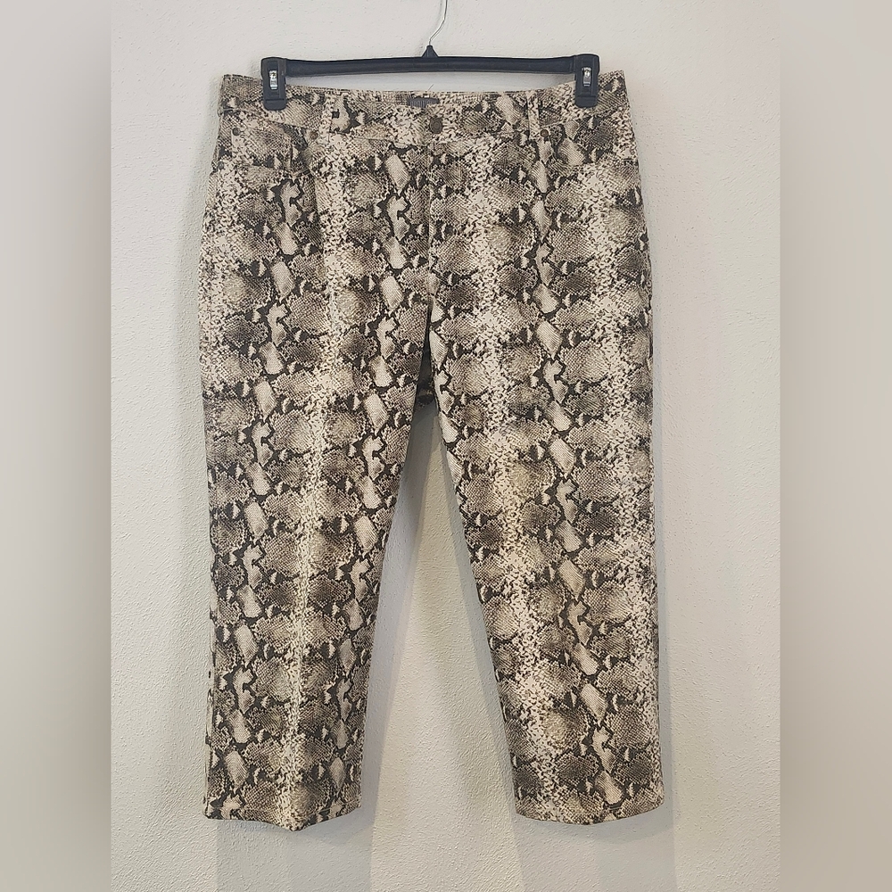Chico's Snake Print Pants - Brown and Cream
